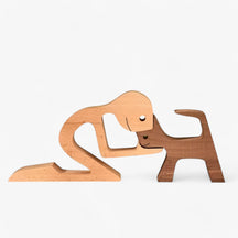 home & garden : Houten Puppy Familie Beeldje in A7 van Pantino