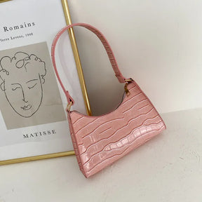 bags : Retro Schoudertas Dames Beige - Vintage Stijl PU-Leer - PU-Leer in Roze van Pantino