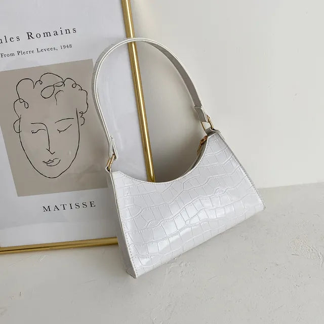 bags : Retro Schoudertas Dames Beige - Vintage Stijl PU-Leer - PU-Leer in Wit van Pantino