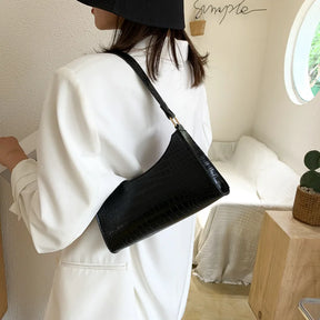bags : Schoudertas Dames Zwart - Alligatorpatroon Veelzijdig Design - PU-Leer in van Pantino