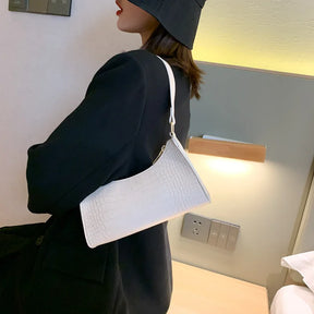 bags : Schoudertas Dames Zwart - Alligatorpatroon Veelzijdig Design - PU-Leer in van Pantino