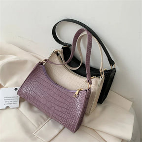 bags : Schoudertas Dames Zwart - Alligatorpatroon Veelzijdig Design - PU-Leer in van Pantino