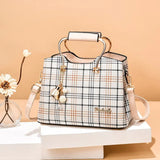 Crossbody Tasche Damen Schwarz - Farbblock Design - Kunstleder
