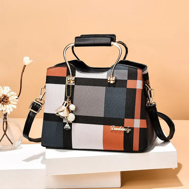 bags : Crossbody Tas Dames Zwart - Kleurblok Design - Kunstleer in Blok zwart van Pantino