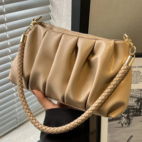 bags : Schoudertas Zwart - Elegante Geplooide in van Pantino