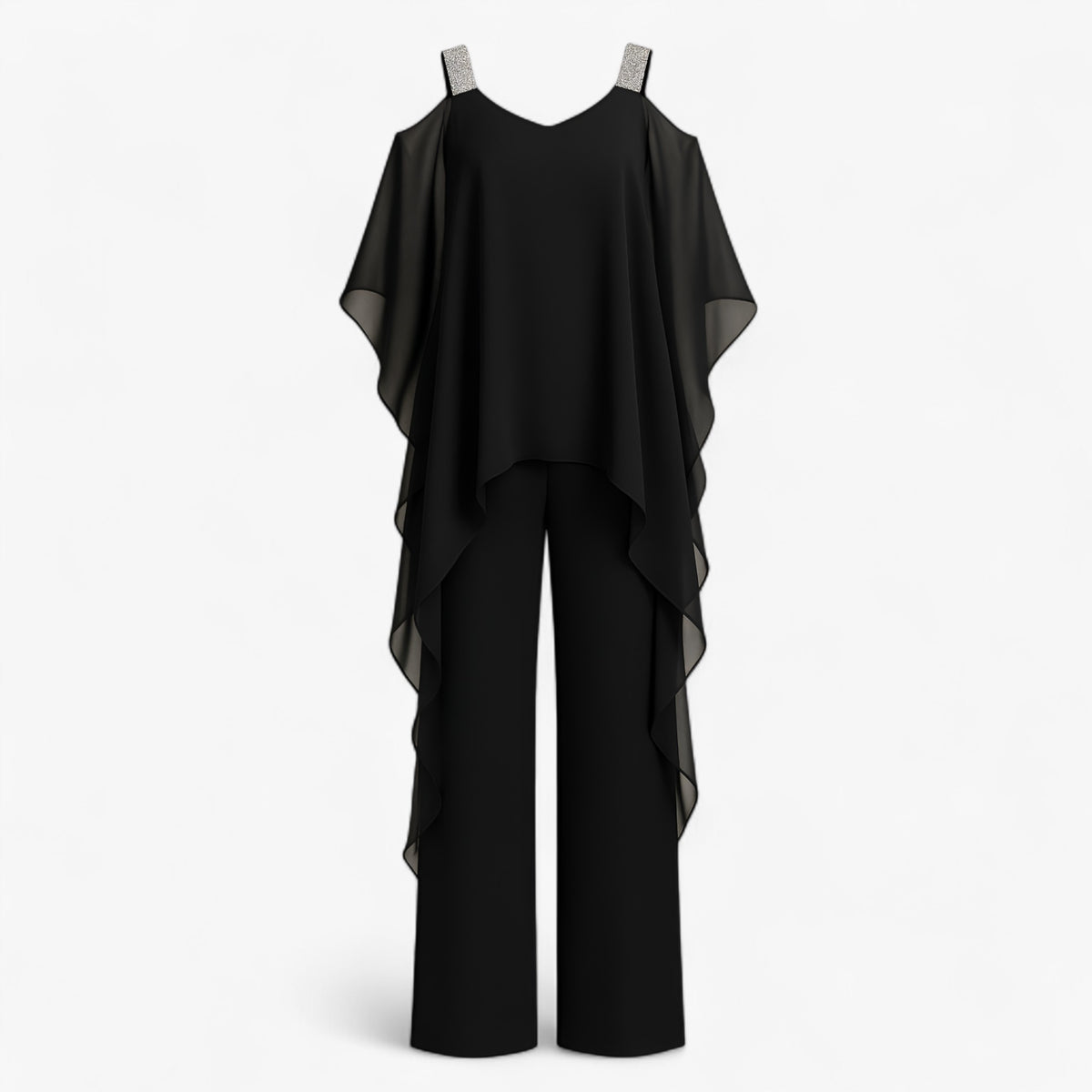 Women's Dress : Jumpsuit Dames Asymmetrisch Design - Zwart in Zwart van Pantino