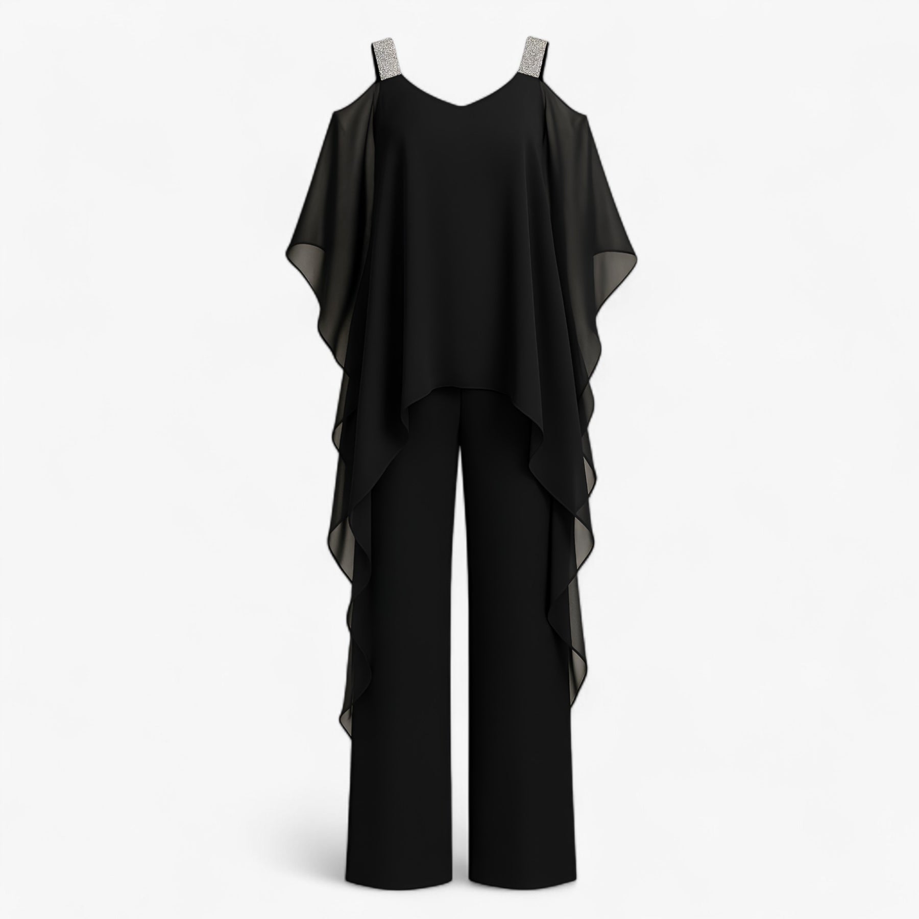 Women's Dress : Jumpsuit Dames Asymmetrisch Design - Zwart in Zwart van Pantino