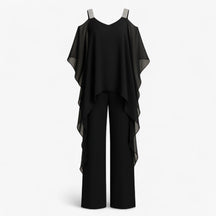 Women's Dress : Jumpsuit Dames Asymmetrisch Design - Zwart in Zwart van Pantino