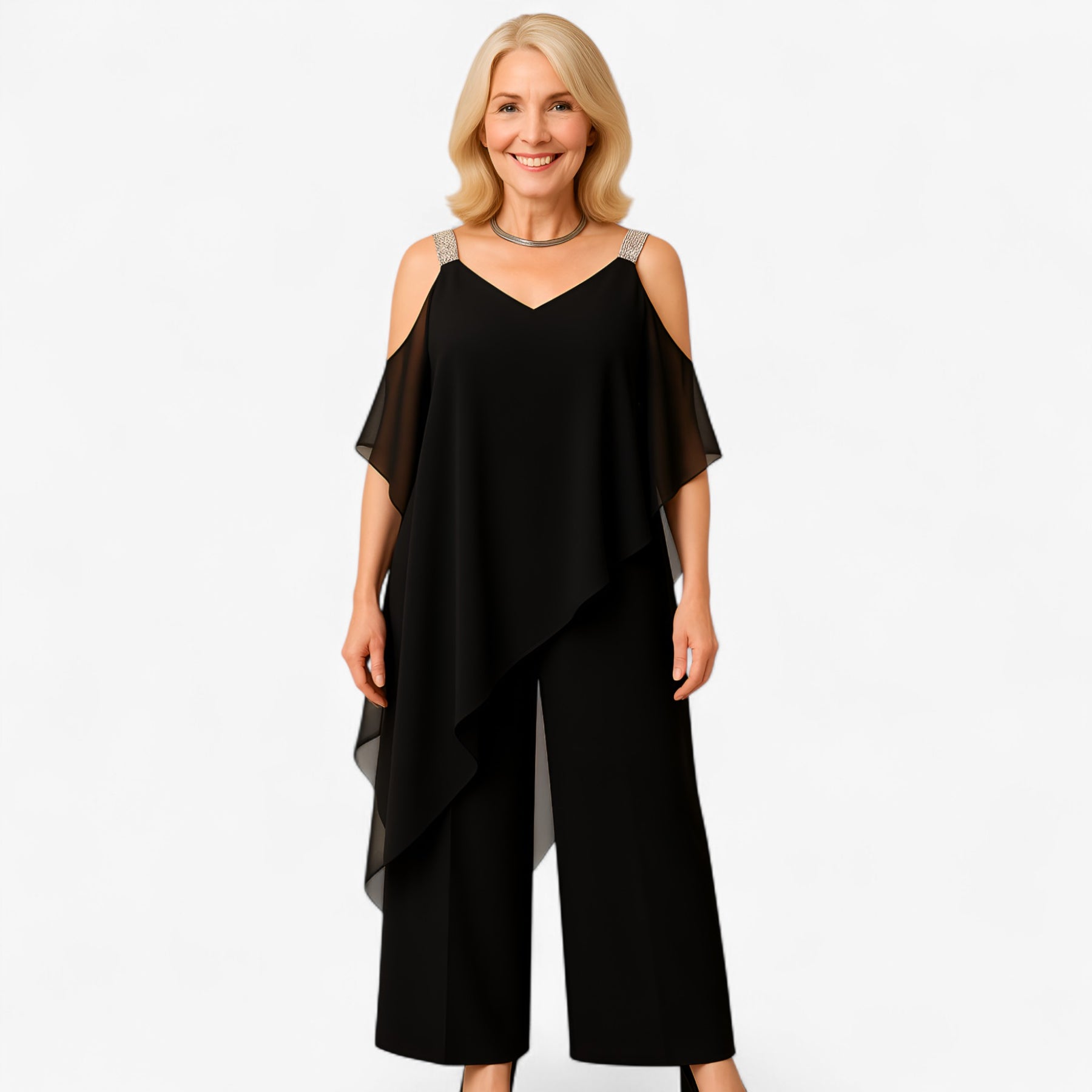 Women's Dress : Jumpsuit Dames Asymmetrisch Design - Zwart in van Pantino