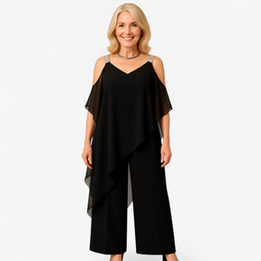 Women's Dress : Jumpsuit Dames Asymmetrisch Design - Zwart in van Pantino