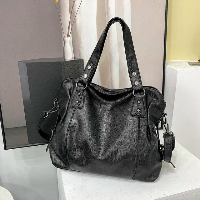bags : Schoudertas Dames Beige - Leren Hobo- voor in Zwart van Pantino