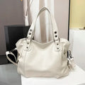 Schoudertas Dames Beige - Leren Hobo- voor