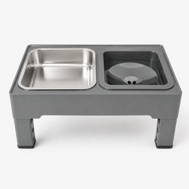 pets : FlexiFeeder - In Hoogte Verstelbaar Rvs in Grijs van Pantinoshop