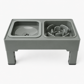 pet supplies : FlexiFeeder - In Hoogte Verstelbaar Rvs in Grijs - Anti schrokbak van Pantinoshop