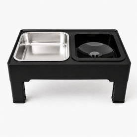 pets : FlexiFeeder - In Hoogte Verstelbaar Rvs in Zwart van Pantinoshop