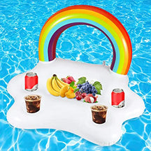 outdoor equipment : Opblaasbare Drijvende Feestbar - Zwembad Bekerhouder Bierkoeler - PVC in Regenboog van Pantino