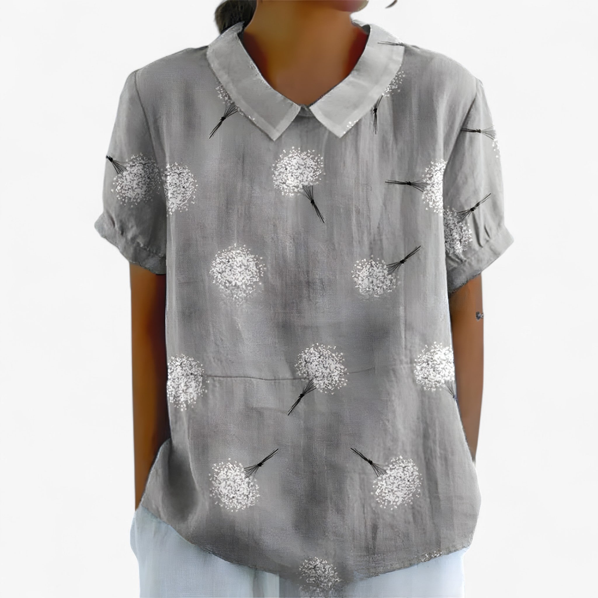 Women's Top Clothes : Elegante Bloemenblouse voor Dames van Viscose - Bedrukt Patroon in van Pantinoshop