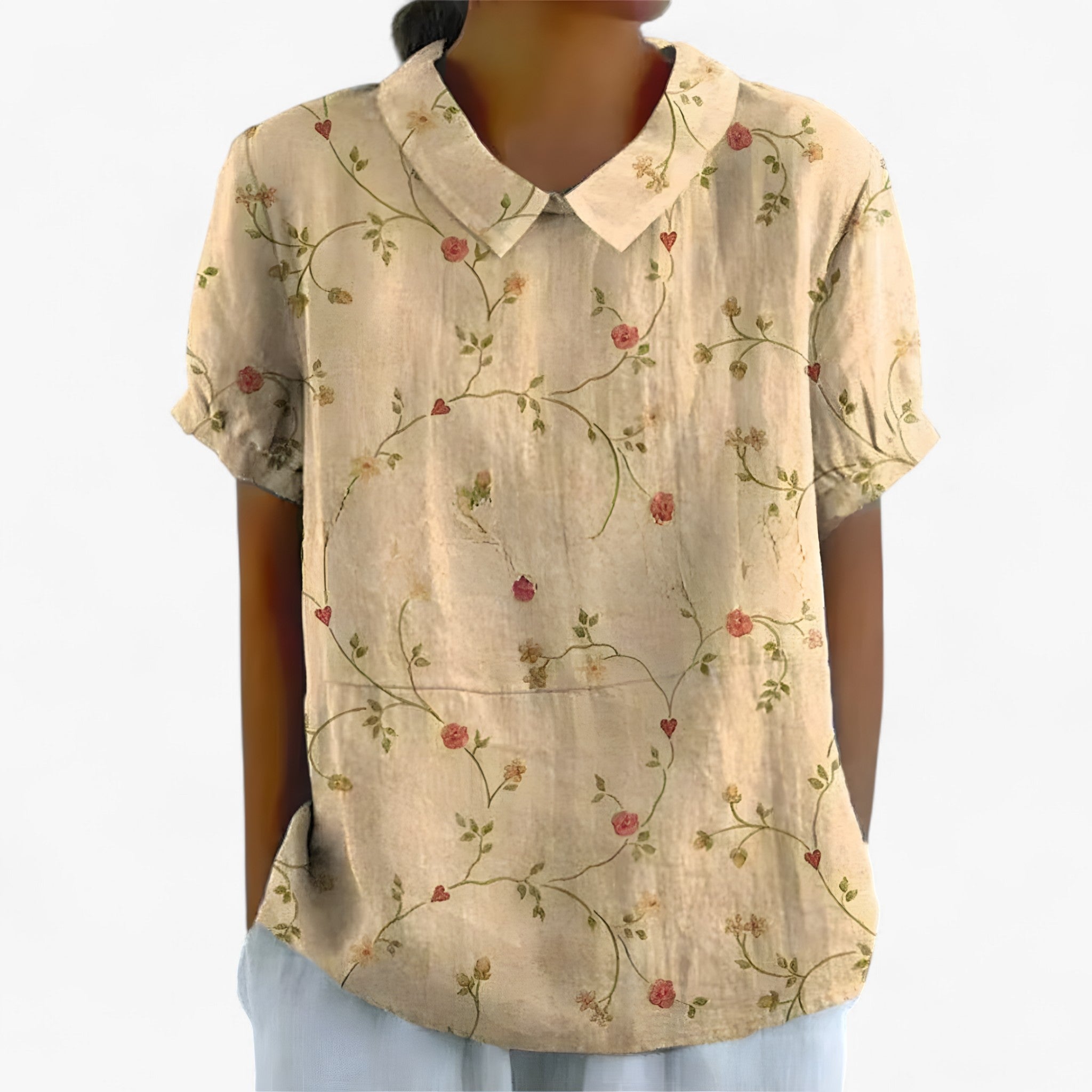 Women's Top Clothes : Elegante Bloemenblouse voor Dames van Viscose - Bedrukt Patroon in van Pantinoshop