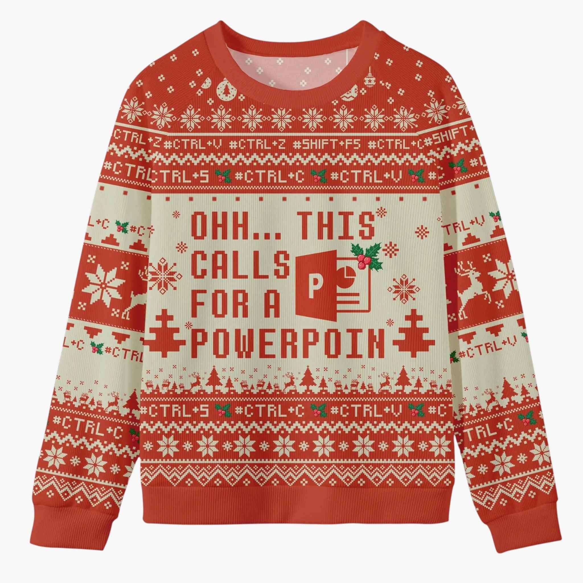 Sweaters en Sweatshirts : Foute Kersttrui Dames voor Data-analisten - Groen in Rood van Pantino