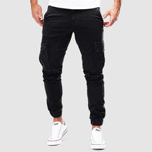Cargo Pants : Slim Cargo Pants voor Heren - Trendy en Praktisch in Zwart van Pantino