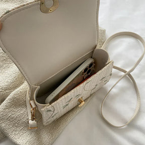 bags : Geborduurde Stro Schoudertas Dames Khaki - Handgemaakt Bloemen - Stro in van Pantino