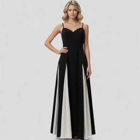 Dress : Lange Jurk Dames voor Elegante Avonden - Wit Zwart in van Pantino