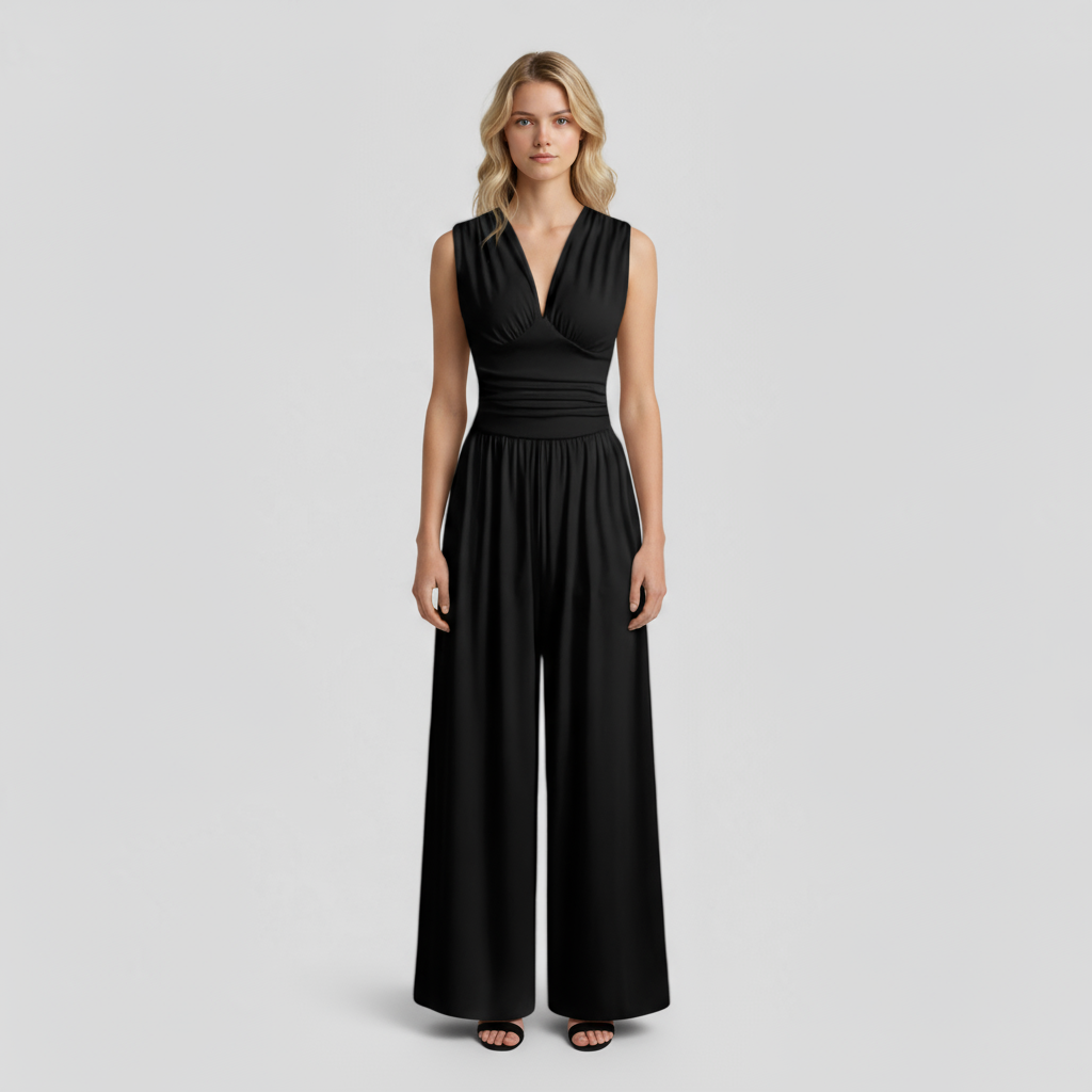 Women Set : Comfy Jumpsuit Dames met Top en Broek - Zwart in van Pantino