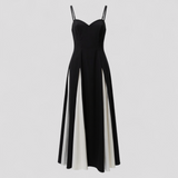 Robe Longue Femme pour Soirées Élégantes - Blanc Noir
