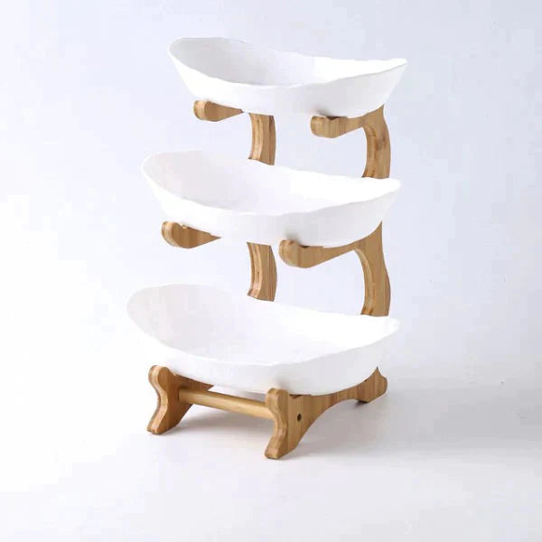 home & garden : FruitStack - Creatieve Fruitschaal 3 Lagen - Groen in Wit van Pantino