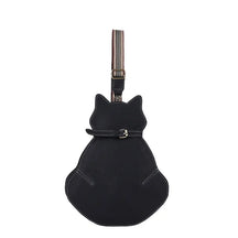 bags : Schattige Katten Tas Dames Bruin - Cat Design Compact - PU-Leer in Black van Pantino