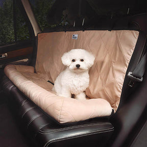 pets : Honden Auto Reisbed Crème Kaki - Comfortabel Veilig Reizen - Pluche in van Pantino