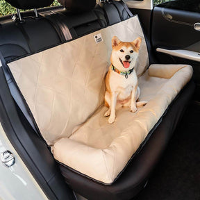 pets : Honden Auto Reisbed Crème Kaki - Comfortabel Veilig Reizen - Pluche in van Pantino
