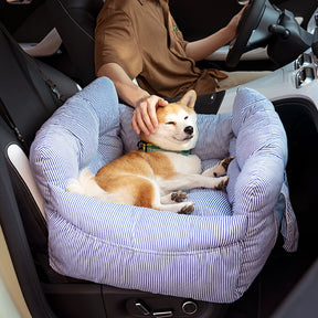 pets : Honden Auto Mand Gestreepte Heren - Luxe & Comfortabele Autostoel voor Honden in van Pantino