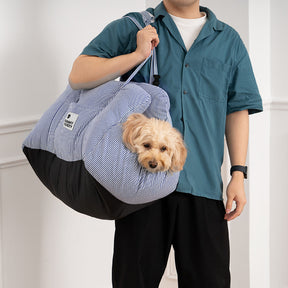 pets : Honden Auto Mand Gestreepte Heren - Luxe & Comfortabele Autostoel voor Honden in van Pantino