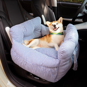 pets : Honden Auto Mand Gestreepte Heren - Luxe & Comfortabele Autostoel voor Honden in van Pantino