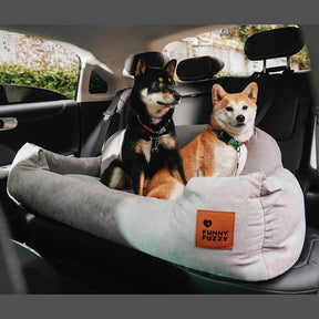 pets : Honden Auto Reisbed Crème Kaki - Comfortabel Veilig Reizen - Pluche in van Pantino