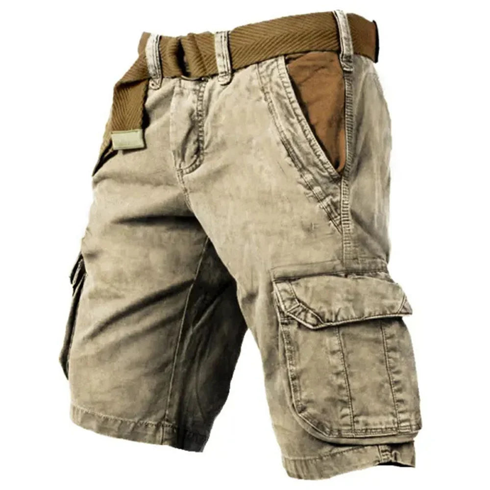 Shorts : Heren Korte Katoen Brun in Beige van Pantino
