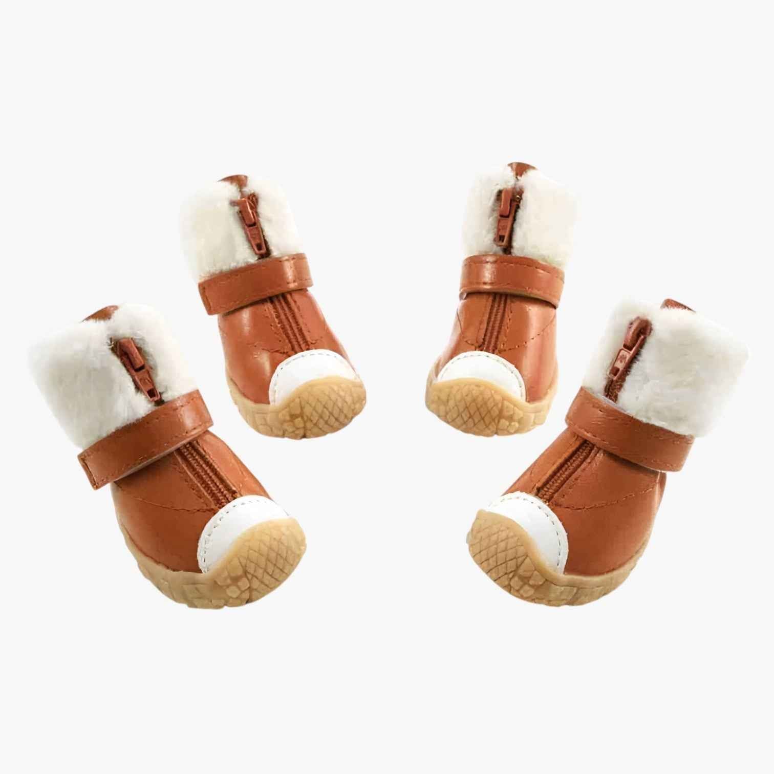 Schoenen : Antislip Hondenschoenen - Bescherming en Grip in Alle Weersomstandigheden - Bruin in van Pantino