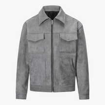 Herenjassen en -jassen : Heren Casual Multi Pocket Jas - Grijs in Grijs van Pantino