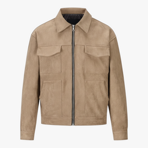 Herenjassen en -jassen : Heren Casual Multi Pocket Jas - Grijs in Khaki van Pantino