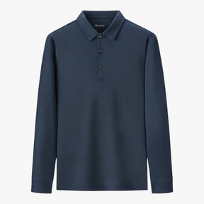 Polo Shirts: Poloshirts : Casual Poloshirt met Lange Mouwen - Marineblauw in Marineblauw van Pantino