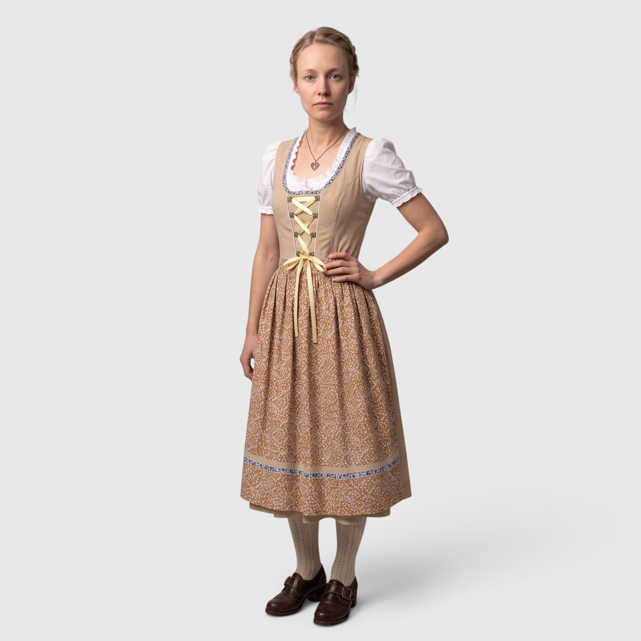 Gifts – Seasonal – Oktoberfest : Dirndljurk Dames Traditioneel Bruin met Kanten Blouse en Schort in van Steiner-boutique