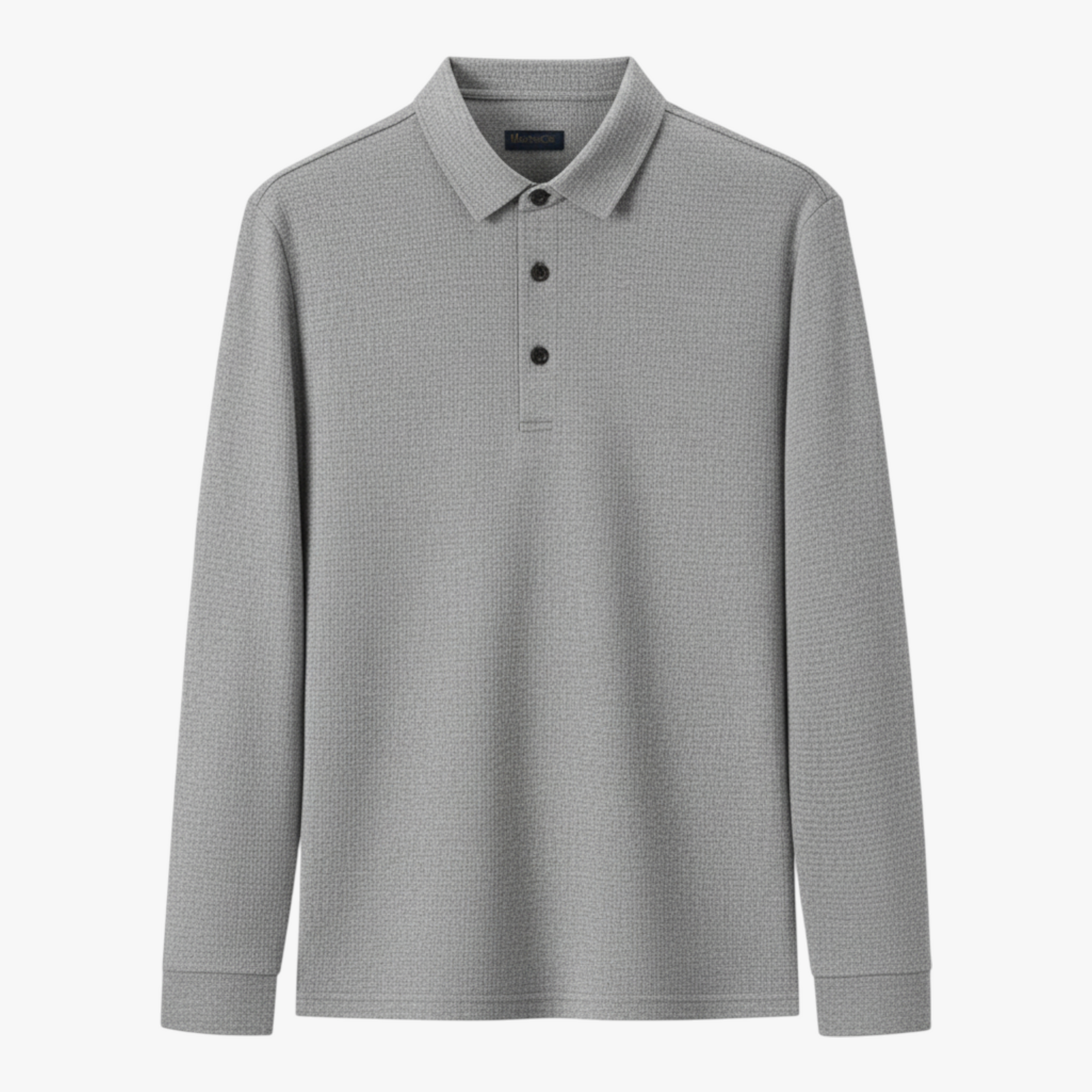 Polo Shirts: Poloshirts : Casual Poloshirt met Lange Mouwen - Marineblauw in Lichtgrijs van Pantino
