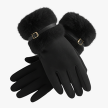 Winterhandschoenen : Warme Dames Handschoenen met Fleece Voering - Bruin in Zwart One Size van Pantino