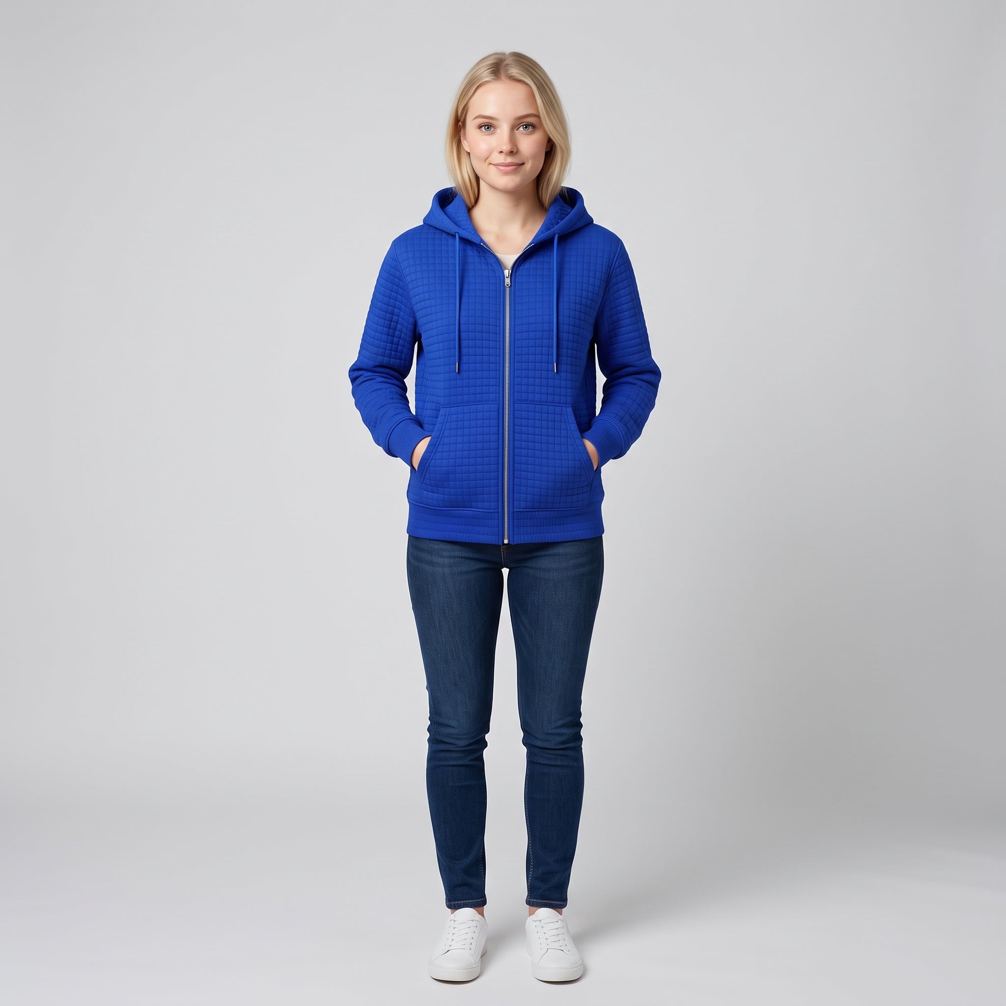 AW - Womens - Hoodie : Dames hoodie met rits, trekkoord en zakken - Comfortabel in van Loranza