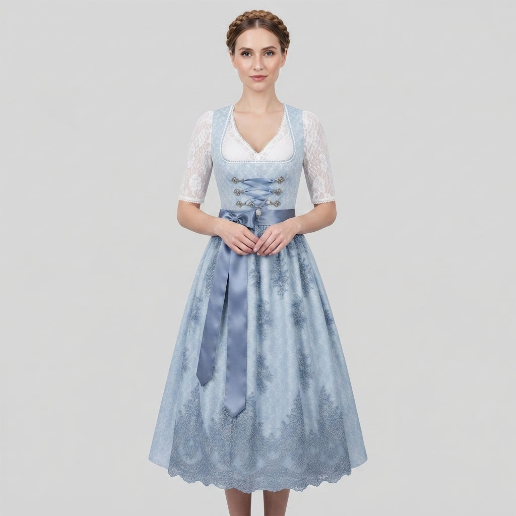 Gifts – Seasonal – Oktoberfest : Dirndljurk Dames: Traditioneel Blauw met Uitlopende Rok in van Steiner-boutique