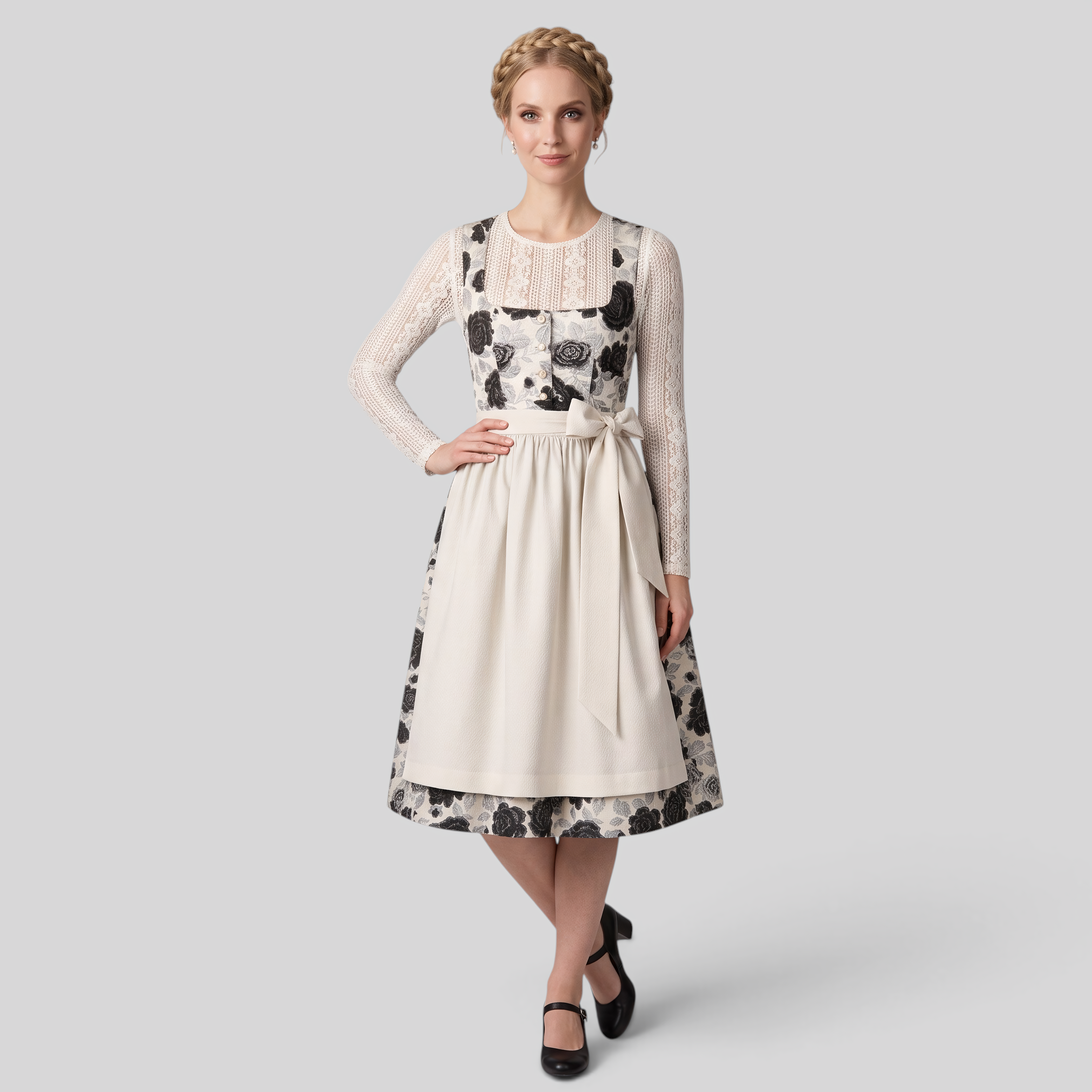 Gifts – Seasonal – Oktoberfest : Dirndljurk Dames Wit - Beierse Stijl met Bloemen en Korte Mouwen in van Steiner-boutique