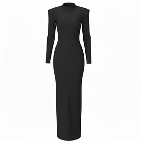 dress : Maxi Jurk Dames Groen - Elegante met Lange Mouwen in Zwart van Pantino