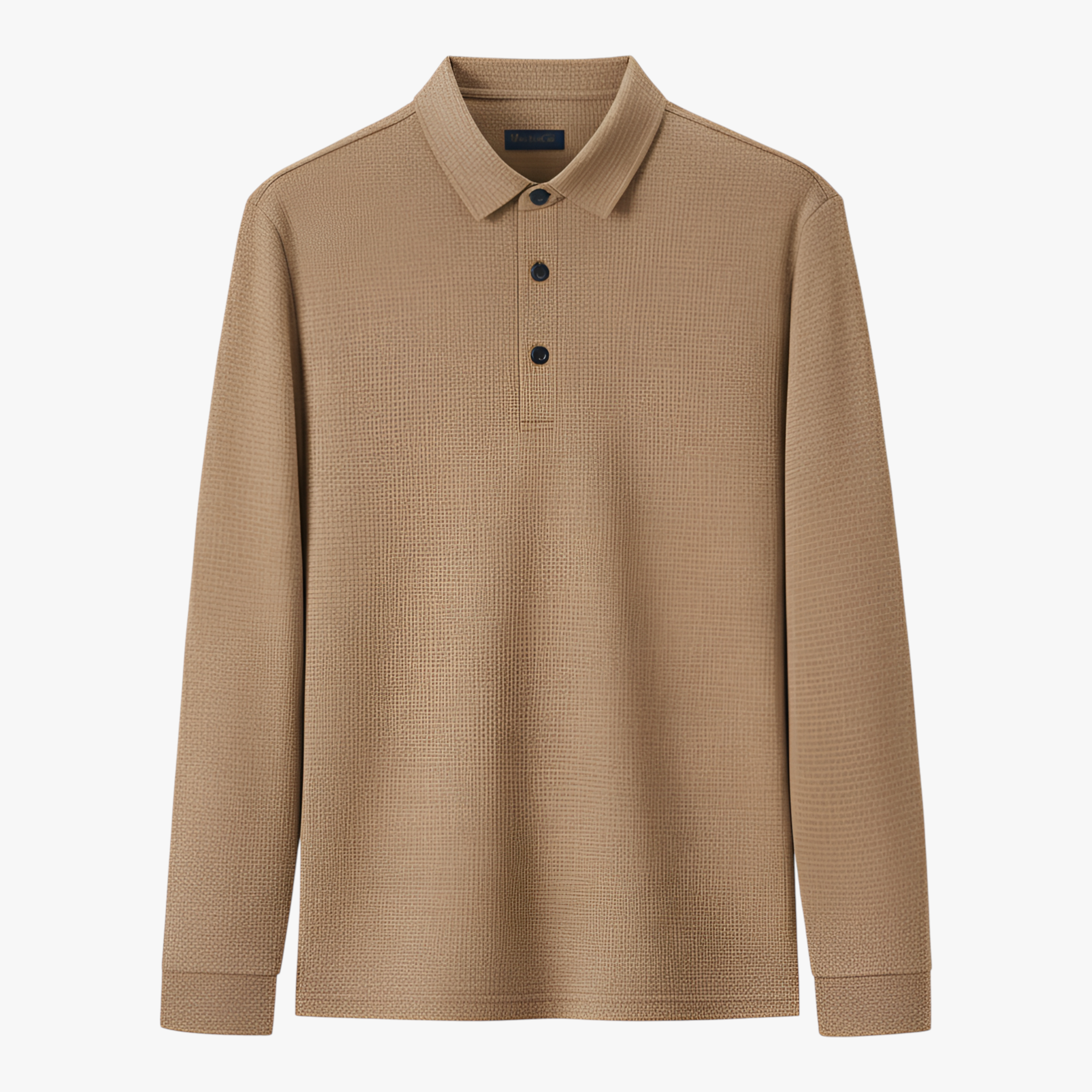 Polo Shirts: Poloshirts : Casual Poloshirt met Lange Mouwen - Marineblauw in Kamelen van Pantino
