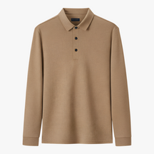 Polo Shirts: Poloshirts : Casual Poloshirt met Lange Mouwen - Marineblauw in Kamelen van Pantino